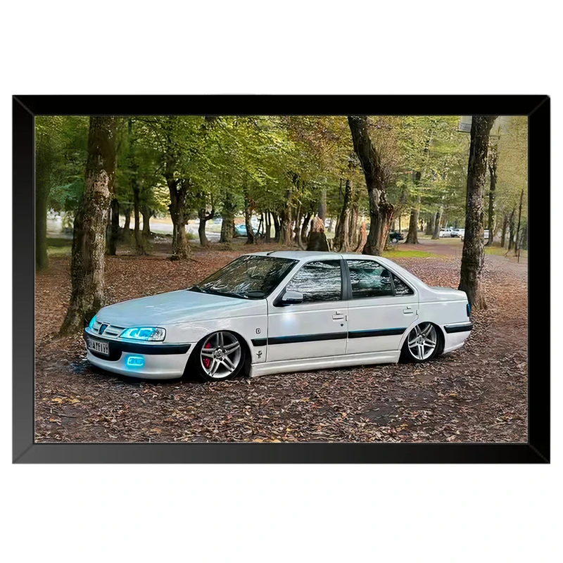 تابلو بکلیت طرح ماشین و خودرو پژو پارس مدل b-po1521 فریم مشکی