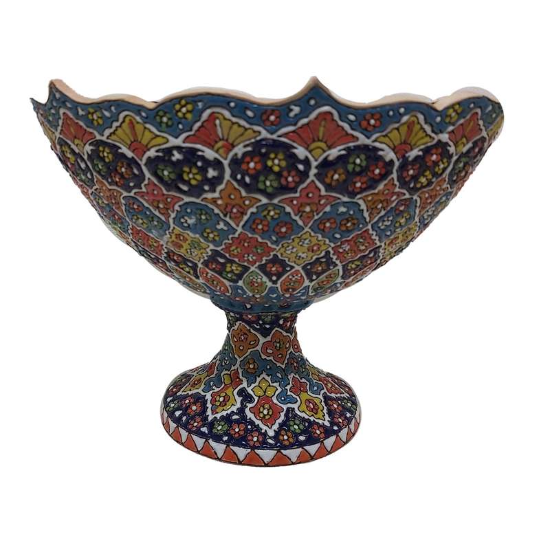 میوه خوری میناکاری سفالی مدل دالبری کد 00014