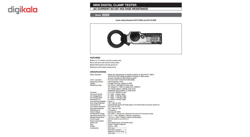 کلمپ متر مولتی مدل M-2020 نوع AC تا 300 آمپر