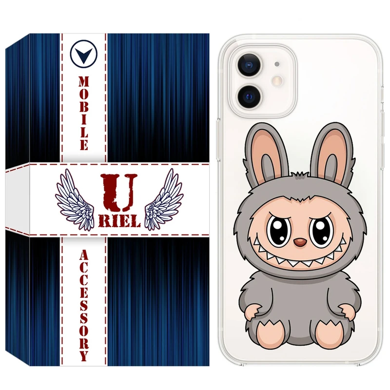 کاور یوریل مدل Clear کد 142 طرح لبوبو Labubu مناسب برای گوشی موبایل اپل iPhone 12