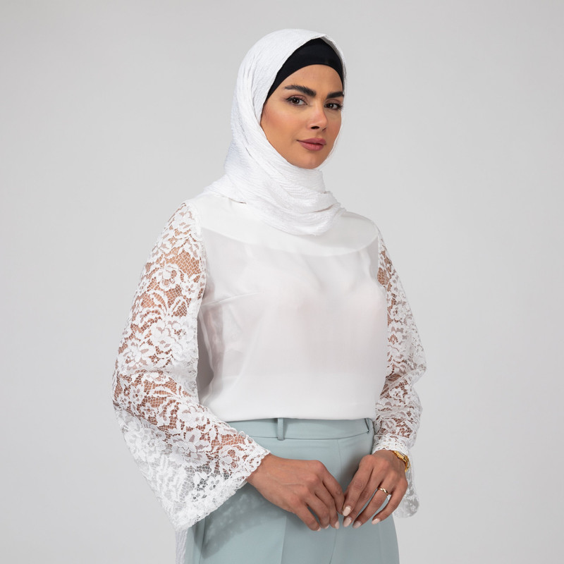 بلوز آستین بلند یقه گرد زنانه برنس مدل آمیتیس