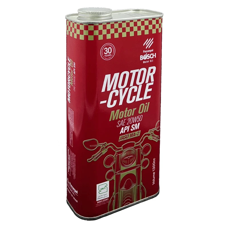 روغن موتور سیکلت تمام سنتتیک بوش مدل SM 20W-50 حجم 1.3 لیتر