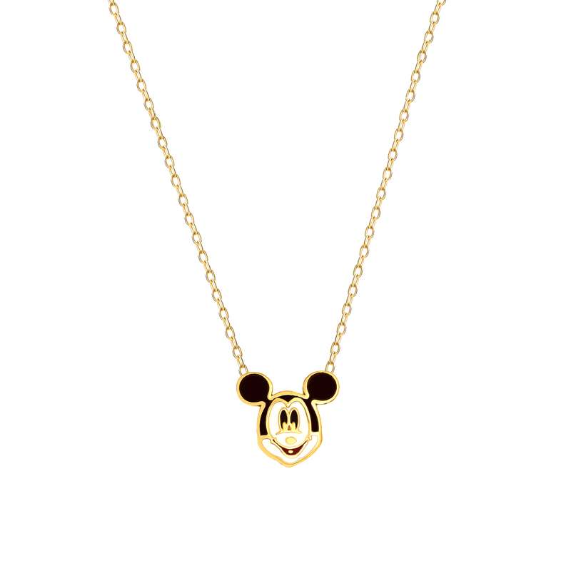 گردنبند طلا 18 عیار دخترانه ماوی گالری مدل میکی موس