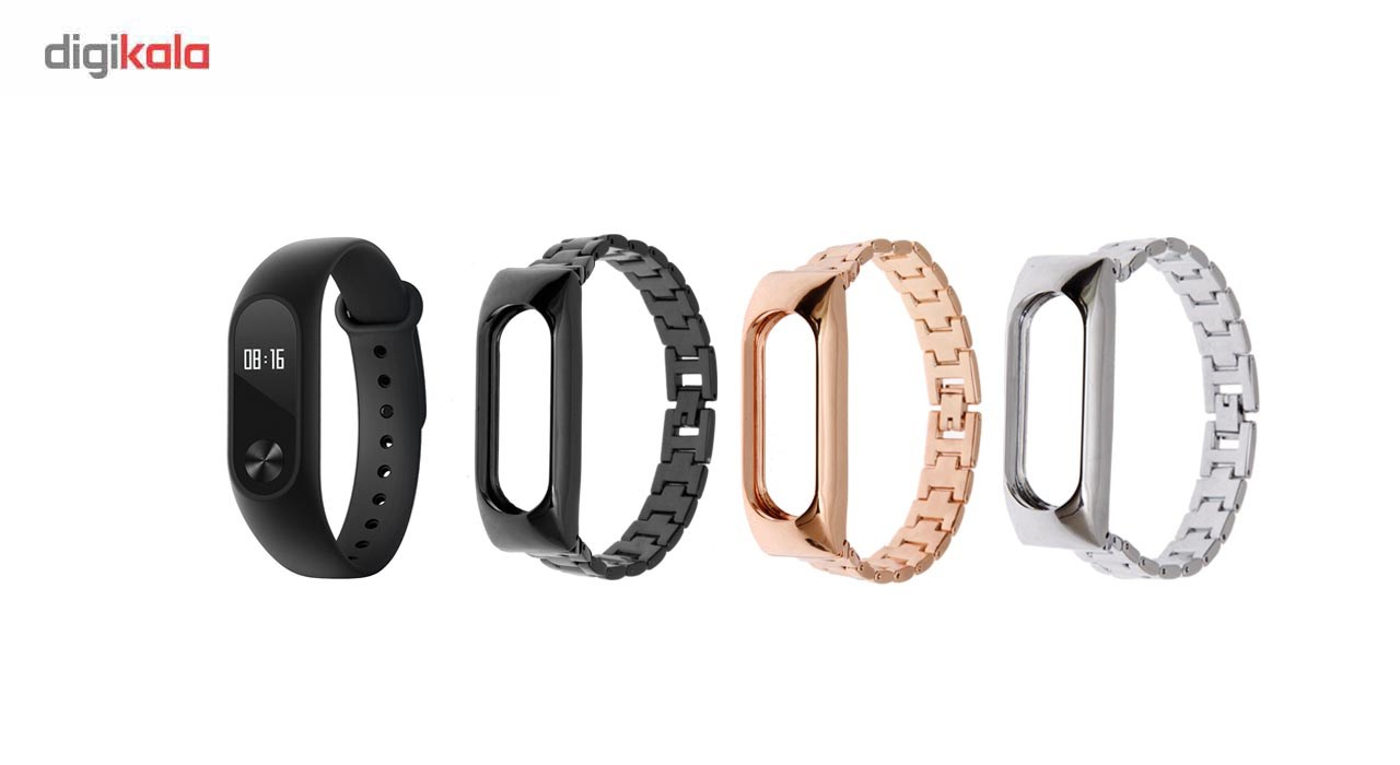 مچ بند تندرستی شیائومی مدل Mi Band 2 به همراه محافظ صفحه و بند فلزی کد90