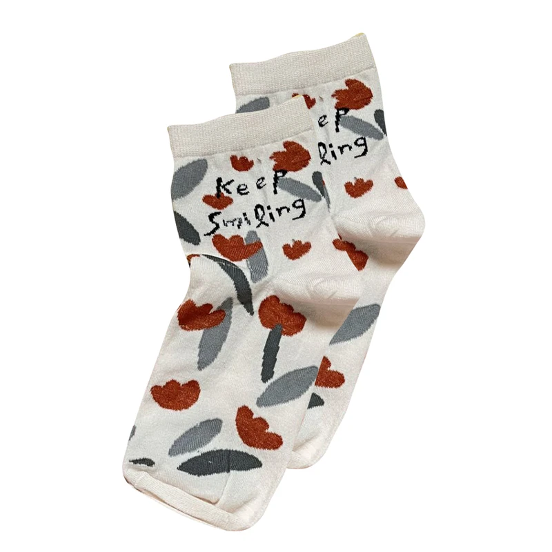 جوراب ساق بلند مدل گل و برگ کد 152