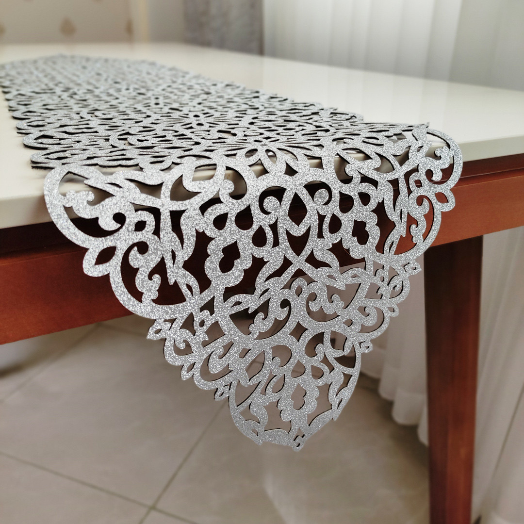 ست رومیزی 4 تکه مدل چرم اکلیلی کد RBLL001