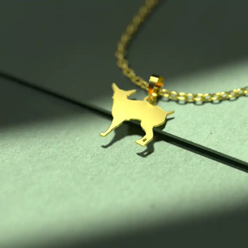 گردنبند طلا 18 عیار زنانه مدوپد مدل سگ کد J3-1-1277