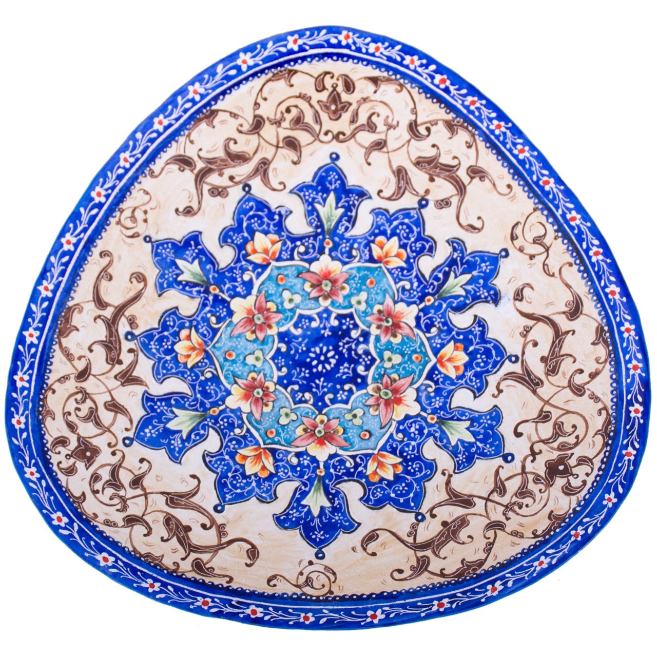 Copper Enamel Plate, Toranj Model in diameter of 16cm