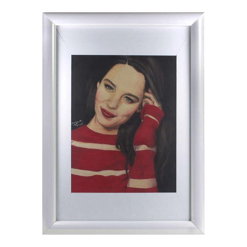 تابلو نقاشی مداد رنگی مدل Emilia Clarke کد 01