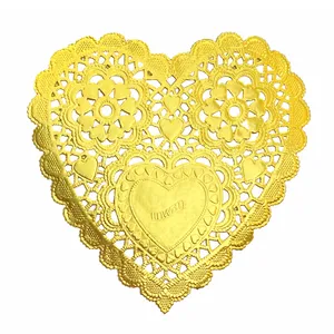 کاغذ شیرینی پزی مدل قلب گیپوری کد 10 مجموعه 50 عددی