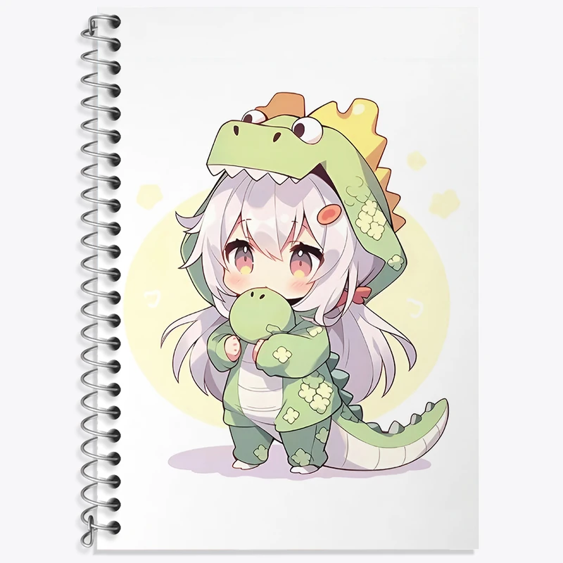 دفتر زبان 50 برگ خندالو مدل دو خط طرح دخترانه کیوت کد N2094