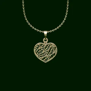 گردنبند طلا 18 عیار زنانه مدوپد مدل قلب کد V2-1-1047