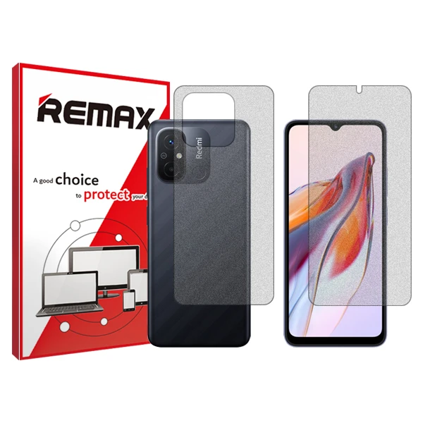 محافظ صفحه نمایش مات ریمکس مدل HyMTT مناسب برای گوشی موبایل شیائومی Redmi 12C به همراه محافظ پشت گوشی