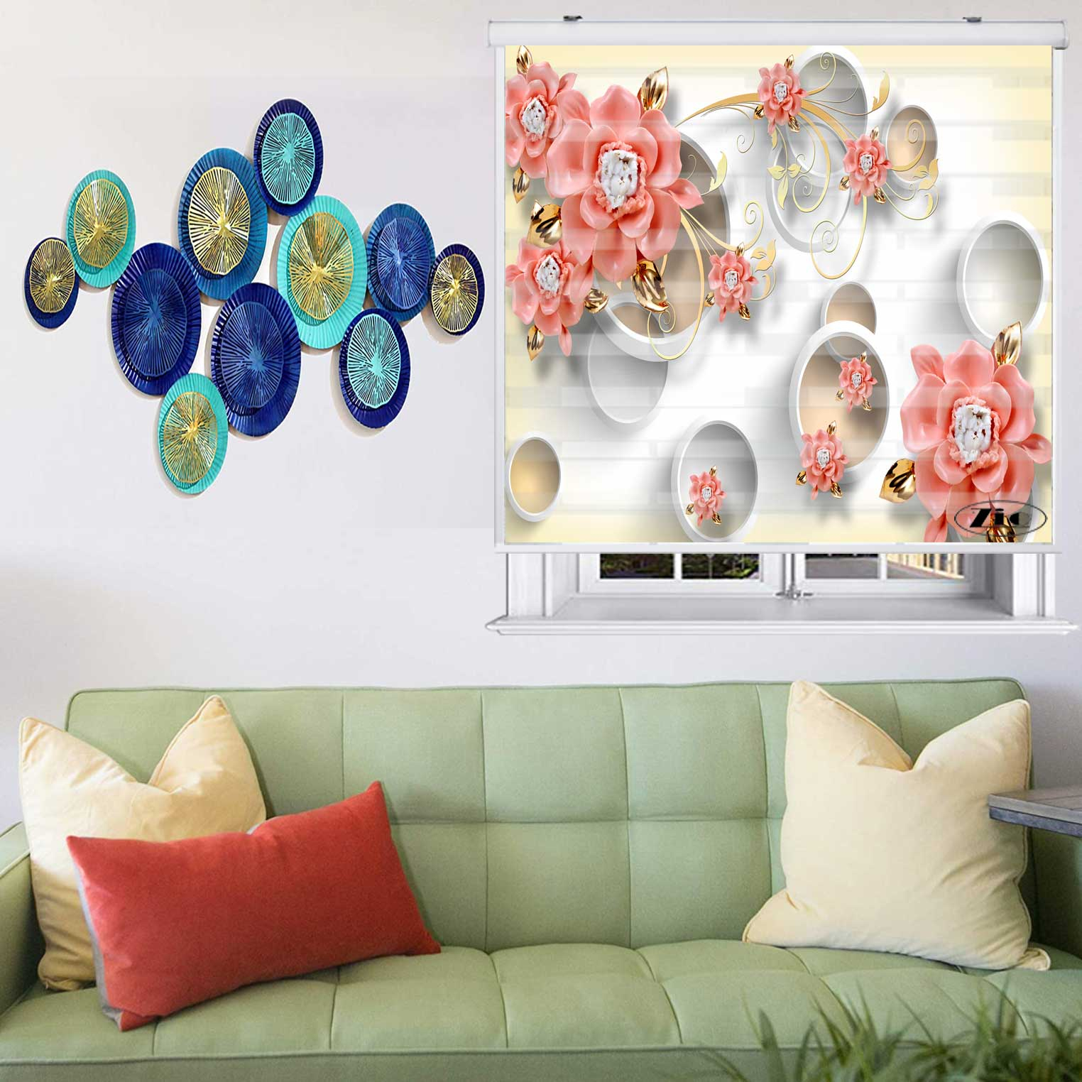 پرده زبرا زیو کد 3D1478 سایز 150X150 سانتی متر