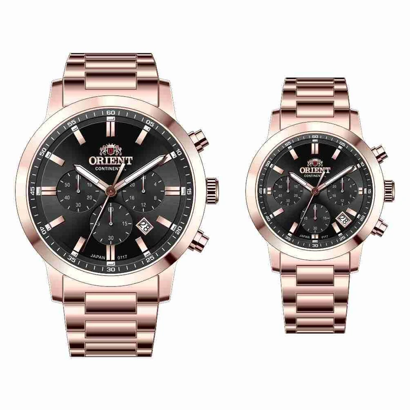 ست ساعت مچی عقربه‌ای کوارتز زنانه و مردانه اورینت کانتیننتال مدل 0117-6