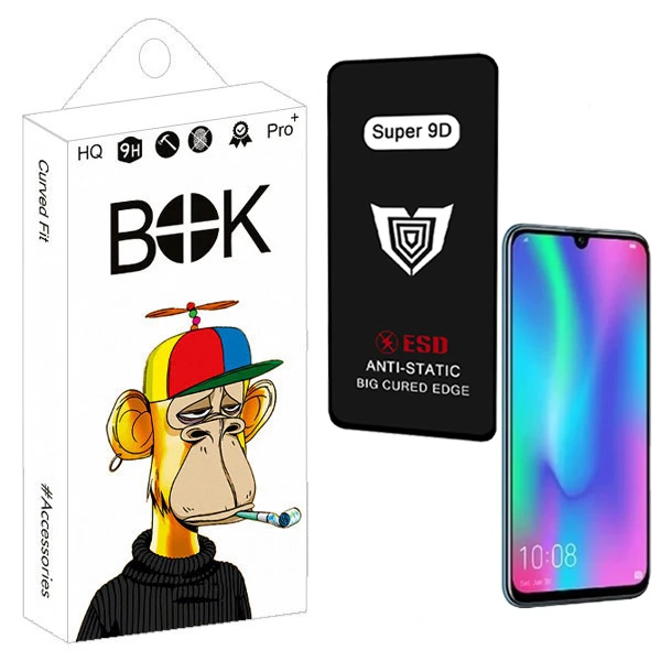 محافظ صفحه نمایش بوک مدل Super 9D Pro مناسب برای گوشی موبایل هوآوی honor 10 lite
