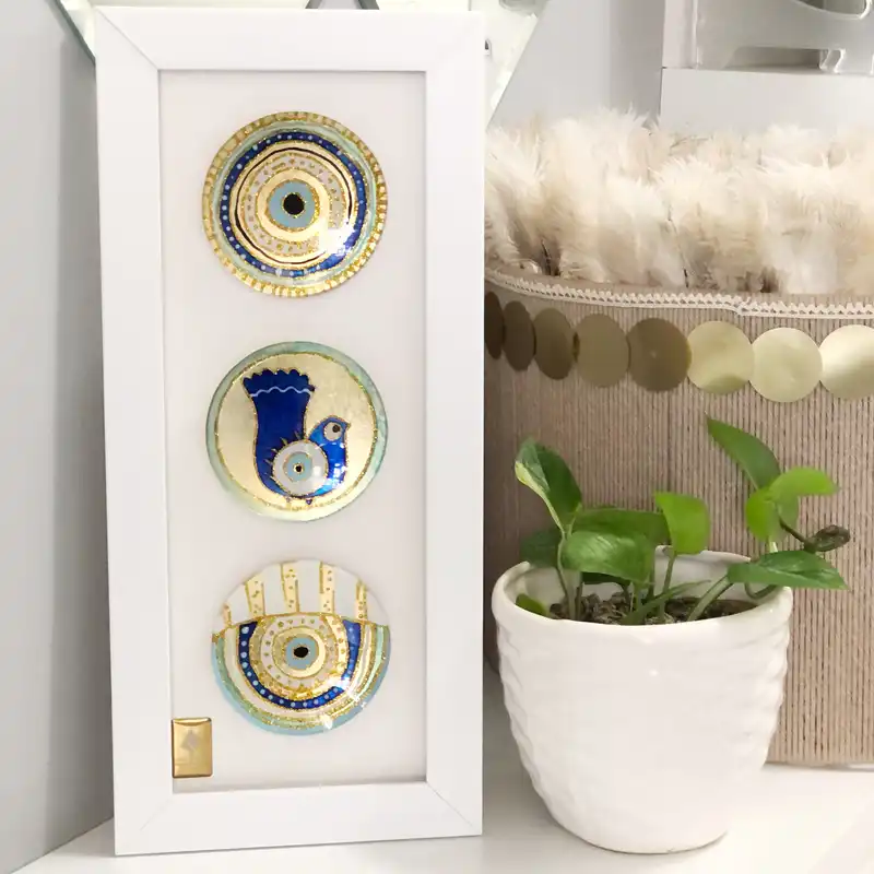 تابلو مدل بشقاب دکوراتیو طرح چشم نظر