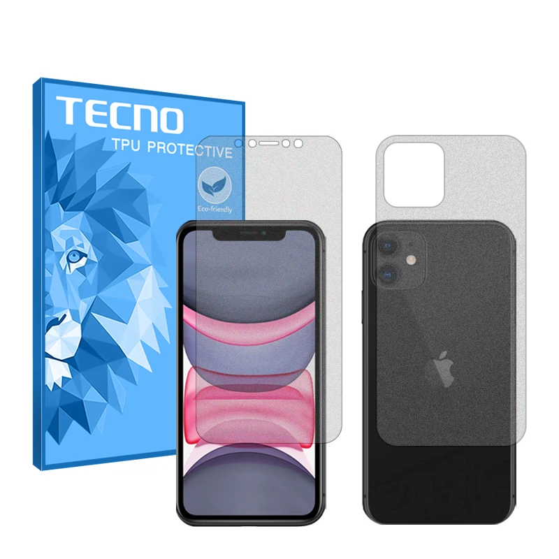 محافظ صفحه نمایش مات تکنو مدل HyMTT مناسب برای گوشی موبایل اپل iPhone 11 به همراه محافظ پشت گوشی