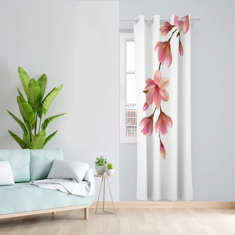 پرده طرح گل مدل مخمل پانچی کد 1833 z سایز 140x200 سانتی متر