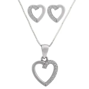 نیم ست نقره زنانه مدل قلب کد M3022