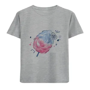 تی شرت آستین کوتاه دخترانه مدل بستنی پشمکی D390