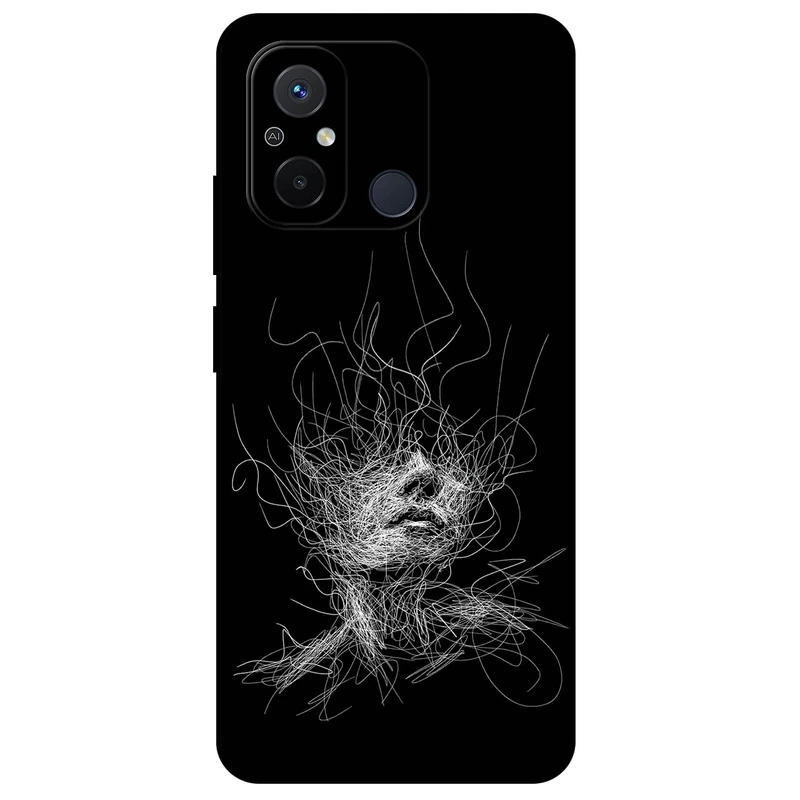 کاور مگافون طرح اسکچ صورت مدل 7423 مناسب برای گوشی موبایل شیائومی Redmi 12C