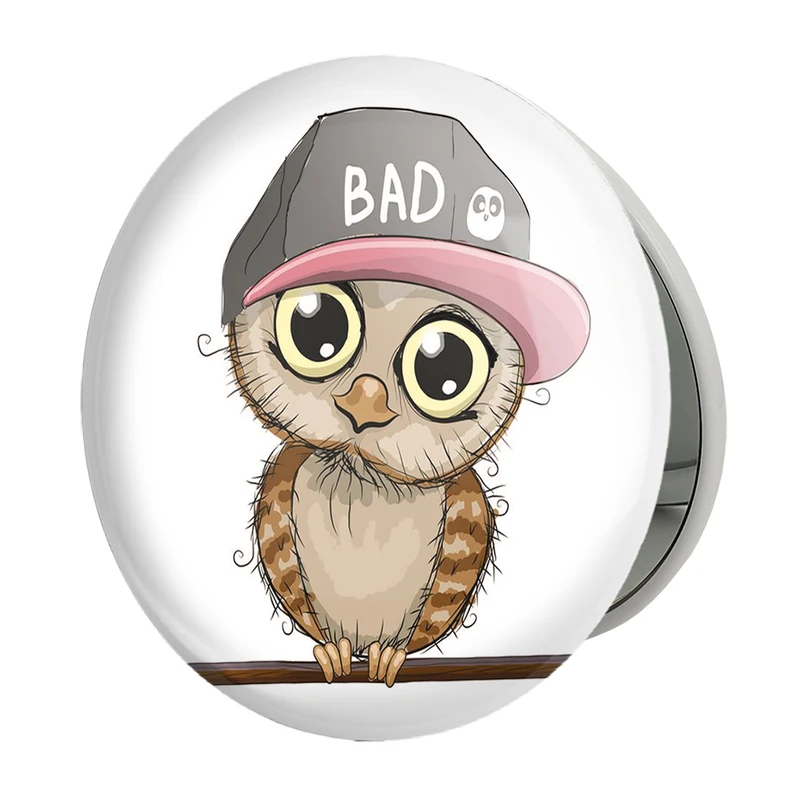 آینه جیبی خندالو طرح جغد مدل تاشو کد 5087 