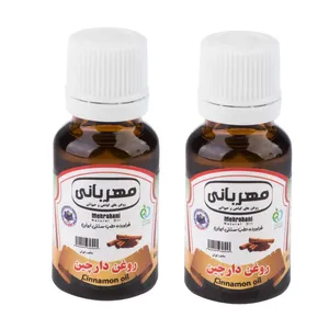 روغن بدن مهربانی مدل دارچین کد RBM-DAR-2 مناسب انواع پوست حجم 18 میلی لیتر بسته 2 عددی