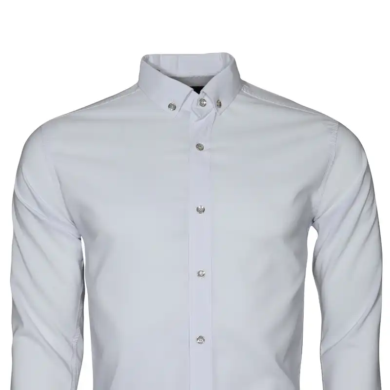 پیراهن آستین بلند مردانه مدل DL52 رنگ سفید