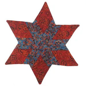 رومیزی ترمه مدل ستاره 3 سایز 36x36 سانتیمتر