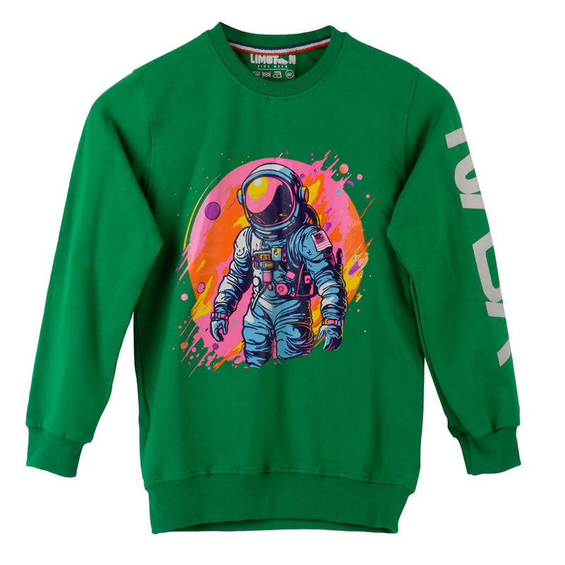 ست سویشرت و شلوار پسرانه مدل مدل فضانورد ناسا رنگ سبز