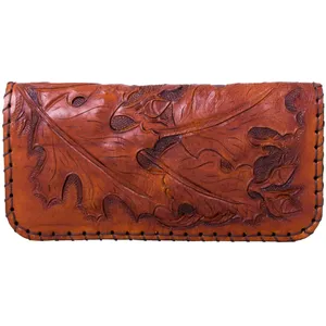 کیف پول چرم طبیعی کارگاه پوریا چرم طرح 1