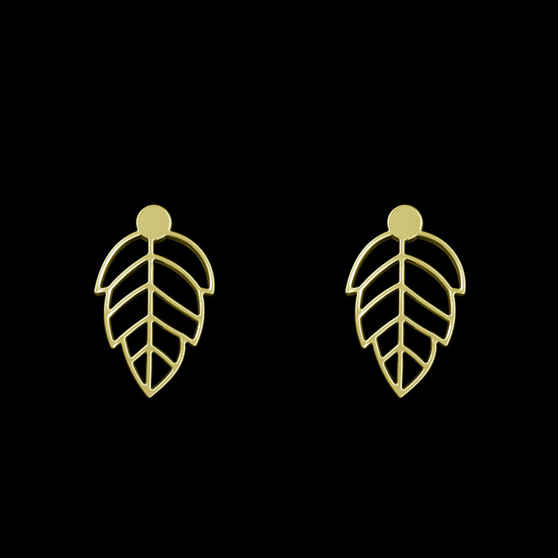 گوشواره طلا 18 عیار زنانه مدوپد مدل برگ کد GA1-14961