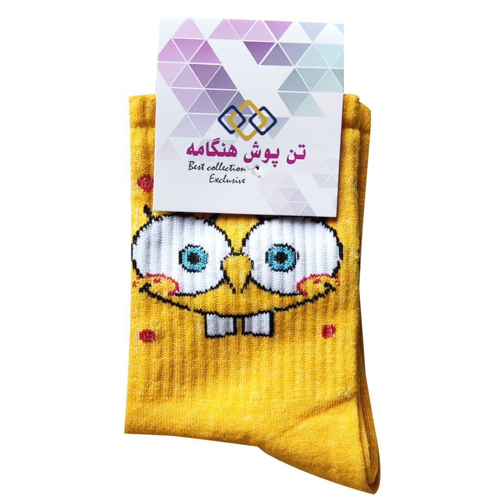 جوراب ساق بلند زنانه تن پوش هنگامه مدل باب اسفنجی کش اسپرت -  - 2