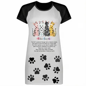 تونیک آستین کوتاه زنانه مدل گربه