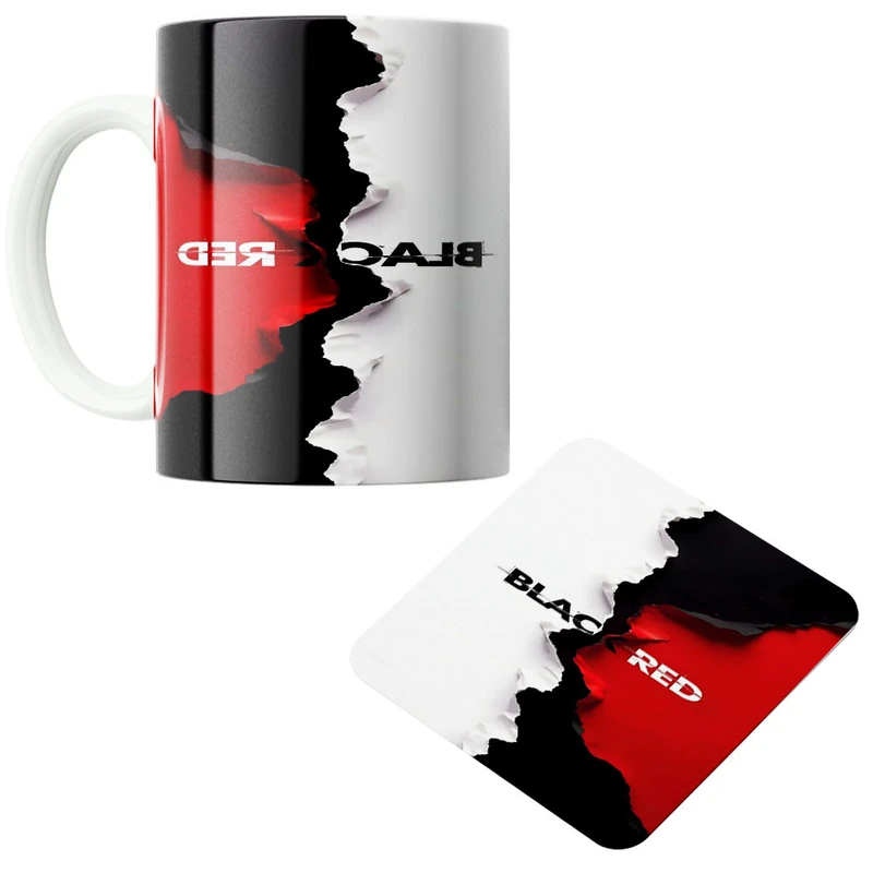 ماگ پادآفرین مدل بلک کد 660 به همراه زیر لیوانی 