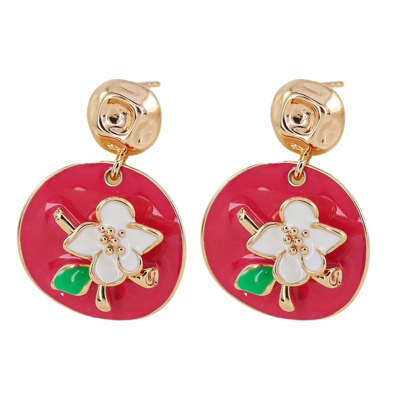 گوشواره میخی زنانه ژوپینگ مدل میناکاری کد AAC1637