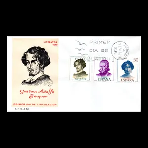 تمبر یادگاری مدل اسپانیا پاکت مهر روز مجموعه 3 عددی