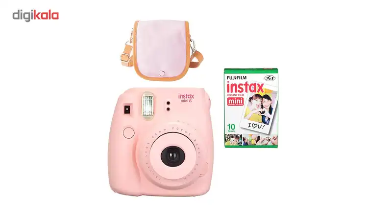 دوربین عکاسی چاپ سریع فوجی فیلم مدل Instax Mini 8 به همراه کاغذ چاپگر و کیف حمل
