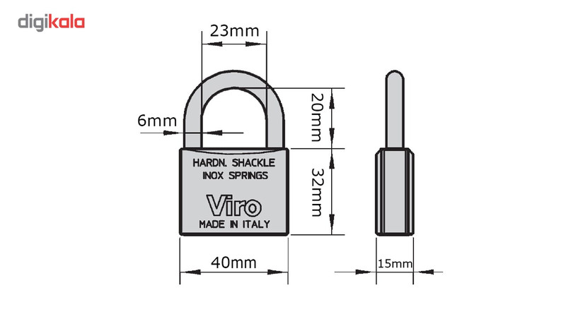 قفل آویز ویرو مدل 40mm