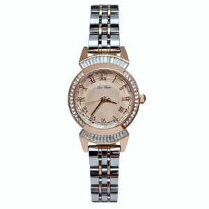 ساعت مچی عقربه‌ای کوارتز زنانه مدل دورنگین صدفی کد 001