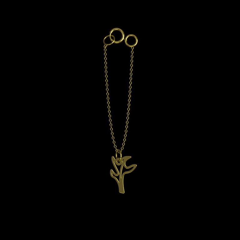 آویز ساعت طلا 18 عیار زنانه مدوپد مدل برگ کد CA16014