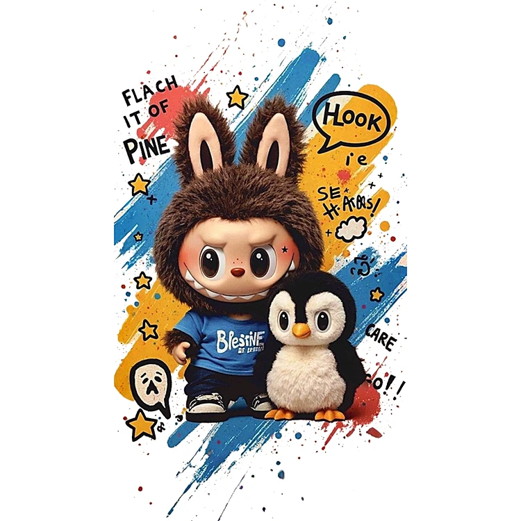 استیکر پارچه و لباس پاد آفرین مدل عروسک لبوبو کد S2547