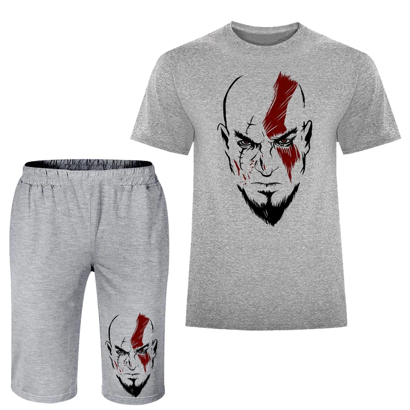 ست تی شرت و شلوارک مردانه مدل خدای جنگ A148