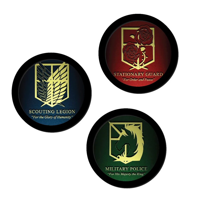 تابلو مدل دایره ای طرح آرم انیمیشن حمله به تایتان کد 1 مجموعه 3 عددی