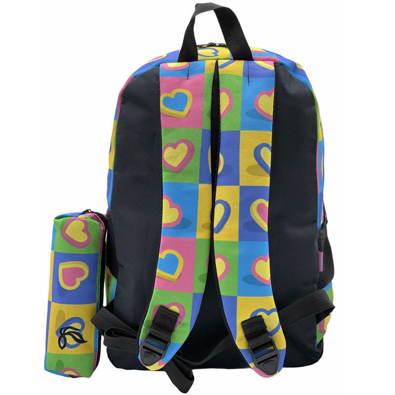 کوله پشتی ساراسا طرح قلب به همراه جامدادی