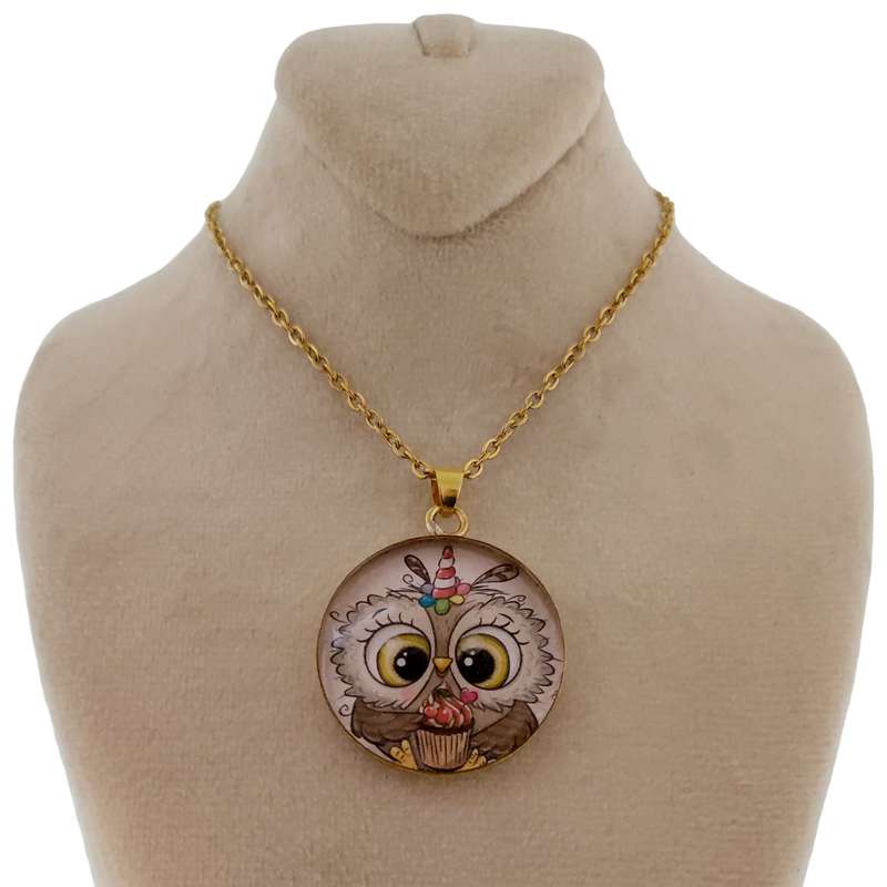 گردنبند دخترانه طرح جغد کد 143 گردنبند دخترانه طرح جغد کد 143