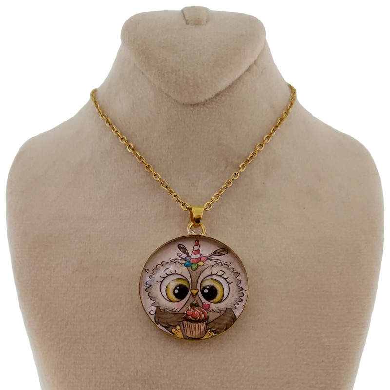 گردنبند دخترانه طرح جغد کد 143 گردنبند دخترانه طرح جغد کد 143