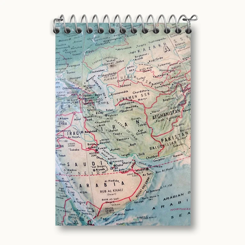 دفتر یادداشت 50 برگ خندالو مدل نقشه جهان و ایران کد F1684