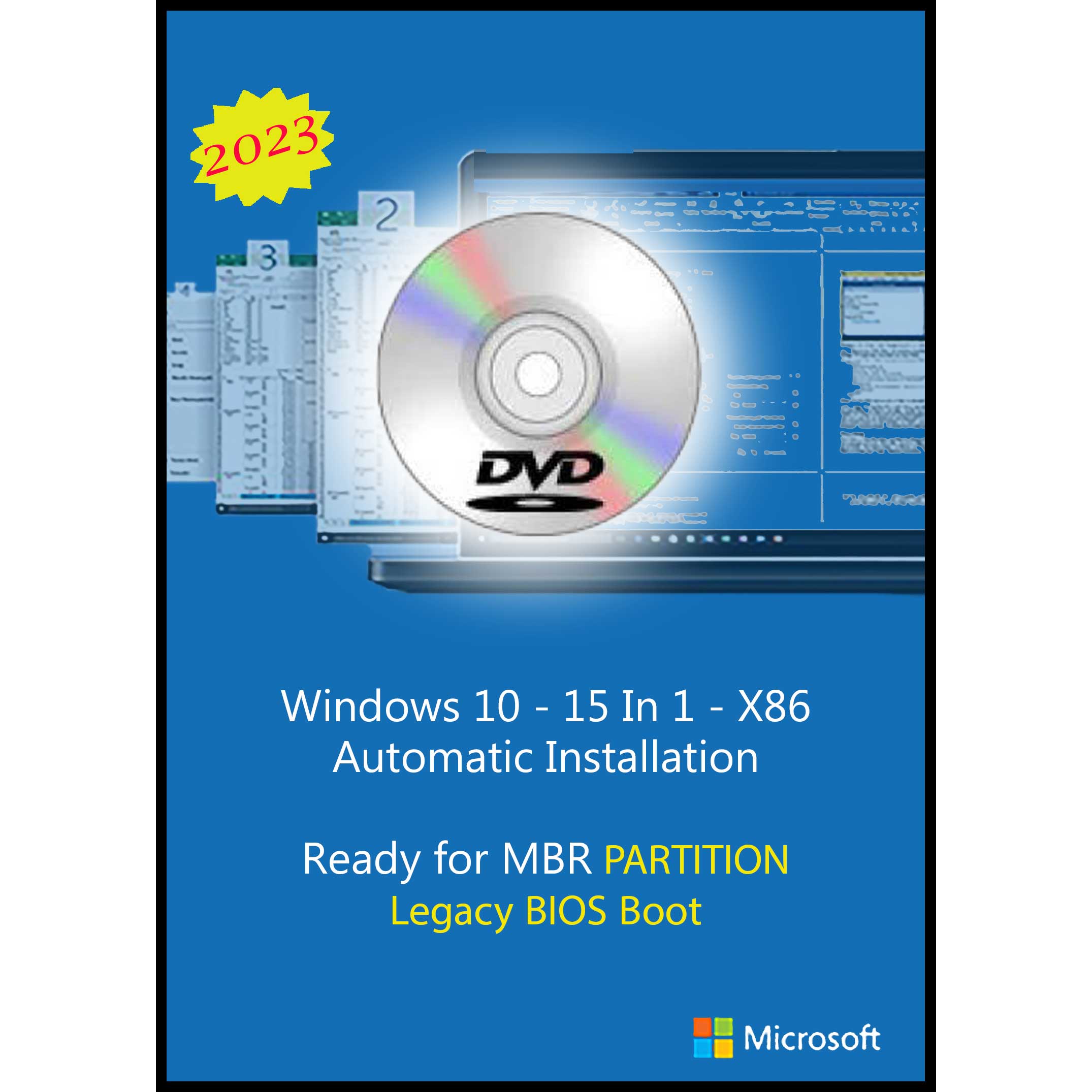 سیستم عامل Windows 10 X86 2023 15 IN 1 Legacy Bios DVD 9 نشر مایکروسافت 